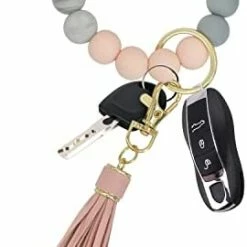 Discount ???? Key Chains ???? Women For Car Key Ring Bracelet,Keychain Wristlet,Silicone Beaded Bangle Chains Blue ???? -Car Seat Covers shop 3119YNYpKzL. AC