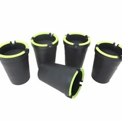 Best reviews of ???? 5 Pack Glow In The Dark Butt Bucket Ashtray Cigarette Self-Extinguishing Cup Car Ash Holder Portable Truck Home Office Black ✨