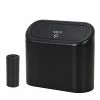 Best Sale ???? Portable Hanging Mini Car Trash Can,Wastebasket Trash Can With Lid, Plastic Desktops Trash Can, Garbage Can For Car Office Home,Waterproof Odorless Garbage Can (Black, 1) ✔️ -Car Seat Covers shop 31ELUvFLbML