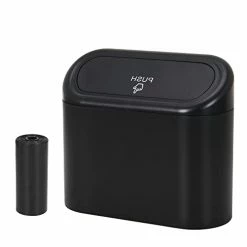 Best Sale ???? Portable Hanging Mini Car Trash Can,Wastebasket Trash Can With Lid, Plastic Desktops Trash Can, Garbage Can For Car Office Home,Waterproof Odorless Garbage Can (Black, 1) ✔️