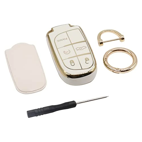 Discount ???? For Jeep Key Fob Cover, Soft Full Protection Key Case Shell Compatible With Jeep Smart Key 3 4 5 Buttons Protector (White) ???? 4 Discount ???? For Jeep Key Fob Cover, Soft Full Protection Key Case Shell Compatible With Jeep Smart Key 3 4 5 Buttons Protector (White) ???? - Image 2