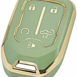 Budget ???? OFFCURVE Compatible With GMC Key Fob Cover Key Fob Case For Chevy Suburban Tahoe Terrain Acadia Yukon Silverado GMC Sierra 1500 2500HD 3500HD Car Accessories Smart Key Protector, Purple Black-gold ???? -Car Seat Covers shop 31JO5yF7NUL. AC