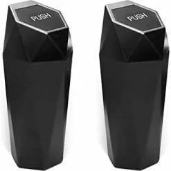 Deals ❤️ 2PCS Car Trash Can With Lid, Mini Portable Auto Garbage Can, Small Leakproof Diamond Design Trash Dustbin, Waterproof Vehicle Rubbish Bins For Automotive Car, Home, Office, Kitchen, Bedroom (Black, 2) ???? -Car Seat Covers shop 31M3Lw 3TL. AC