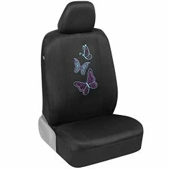 Budget ???? Blue Butterflies Car Seat Covers For ???? Women, Full Set With Steering Wheel Cover And Seat Belt Pads – Front And Rear Covers With Matching Embroidered Accessories, Fits Most Car Truck Van SUV Baby Blue Butterflies ???? -Car Seat Covers shop 31RZu3LbioL