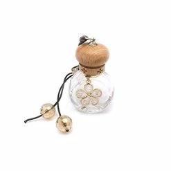 Best Sale ???? V-Quality Empty 7ml Refillable Car Aromatherapy Essential Oil Diffuser Freshener Decor Accessories - Clear Glass Bottle With Wooden Caps - Vent Clip - And Hanging String (Smart 2-In-1 Design)-Bundle ???? -Car Seat Covers shop 31ULPtpz0vL