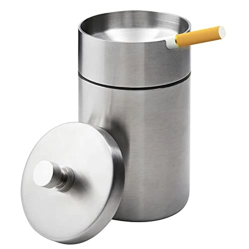 Best Sale ???? Stainless Steel Auto Ashtrays With Lid Car Ashtray Smell Proof Portable Smokeless Detachable Windproof Extinguished Butt Bucket Ash Tray For Car Cup Holder (Silver) Stainless Steel-silver ???? 3 Best Sale ???? Stainless Steel Auto Ashtrays With Lid Car Ashtray Smell Proof Portable Smokeless Detachable Windproof Extinguished Butt Bucket Ash Tray For Car Cup Holder (Silver) Stainless Steel-silver ????