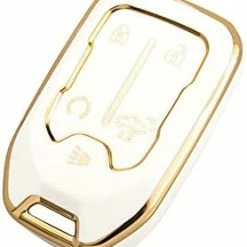 Budget ???? OFFCURVE Compatible With GMC Key Fob Cover Key Fob Case For Chevy Suburban Tahoe Terrain Acadia Yukon Silverado GMC Sierra 1500 2500HD 3500HD Car Accessories Smart Key Protector, Purple Black-gold ???? -Car Seat Covers shop 31bzOVsWzgL. AC