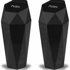 Best Sale ???? Car Trash Can With Lid, Diamond Design Small Automatic Portable Trash Can, Easy To Clean, Used In Car Home Office (Black) ???? -Car Seat Covers shop 31nNC45BgFL. AC