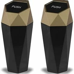 Best Sale ???? Car Trash Can With Lid, Diamond Design Small Automatic Portable Trash Can, Easy To Clean, Used In Car Home Office (Black) ???? -Car Seat Covers shop 31pGZNf375L. AC