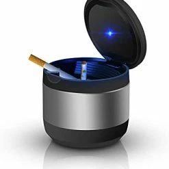 Best deal ⭐ Car Ashtray, Detachable Portable Ashtray With Blue LED Light And Lid, Stainless Cigarette Ashtray For Vehicles Cup Holder Car Accessories Or Indoor Outdoor Travel Use (Mini Size, Black) Gr ???? -Car Seat Covers shop 31qTWvW7tfS. AC