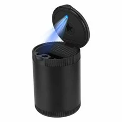 Outlet ???? Ashtray Portable Car Ashtray, Globalstore Smokeless Ashtray With Lid, Mini Car Trash Can Cigar Ashtray With LED Light Cylinder Cup Holder Ashtray For Car Cute Ashtray Windproof For Outdoor Travel Home Sliv ✔️