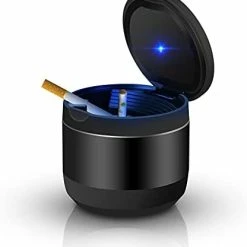 Best deal ⭐ Car Ashtray, Detachable Portable Ashtray With Blue LED Light And Lid, Stainless Cigarette Ashtray For Vehicles Cup Holder Car Accessories Or Indoor Outdoor Travel Use (Mini Size, Black) Gr ???? -Car Seat Covers shop 31yHCaVMPoL. AC