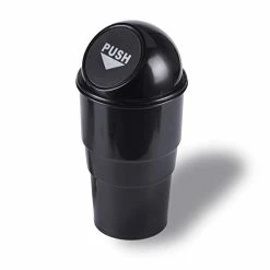 Buy ???? Mini Car Trash Can, Small Automatic Portable Trash Can With Lid, For Car Home Office (Black) Gray-1 Pack ????