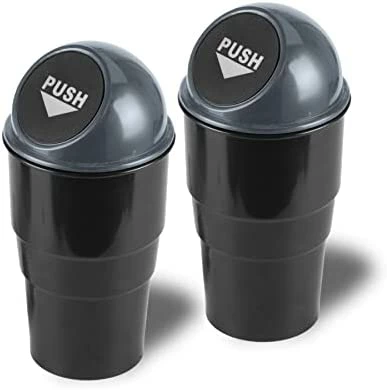 Buy ???? Mini Car Trash Can, Small Automatic Portable Trash Can With Lid, For Car Home Office (Black) Gray-1 Pack ???? 14 Buy ???? Mini Car Trash Can, Small Automatic Portable Trash Can With Lid, For Car Home Office (Black) Gray-1 Pack ???? - Image 12