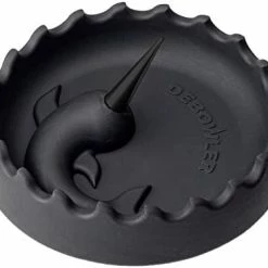 Best Pirce ???? Narwhal Silicone Ashtray - Large - With Billet Aluminum Cleaning Spike - (Black With Gold Poker) - Catches Pipe Or Bowl Ash In Heat Resistant Ash Tray - Dishwasher Safe - Pipe Cleaner Black With Blue Spik ⌛