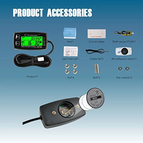 New ???? Digital Tach Hour Meter,Engine Temperature Gauge,Alert RPM & Temp,Backlights Display For Lawn Tractor Compressor Generator Snowmobile Marine Jet Ski Pit Bik ???? 7 New ???? Digital Tach Hour Meter,Engine Temperature Gauge,Alert RPM & Temp,Backlights Display For Lawn Tractor Compressor Generator Snowmobile Marine Jet Ski Pit Bik ???? - Image 5