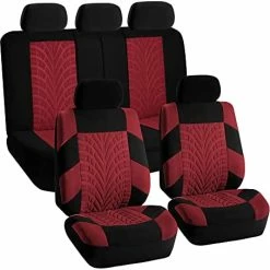 Cheapest ✨ Car Seat Covers Full Set Gray Premium Cloth - Universal Fit, Automotive Seat Cover, Low Back Front Seat Covers, Airbag Compatible, Split Bench Rear Seat, Washable Seat Cover For SUV, Sedan Red Full Set ???? -Car Seat Covers shop 410NYD3KRTL. AC