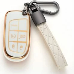 Best deal ???? For Jeep Key Fob Cover With Leather Keychain Soft TPU Protection Key Case Compatible With Grand Cherokee Renegade Smart Key,Black ???? -Car Seat Covers shop 410RZlfNOL. AC