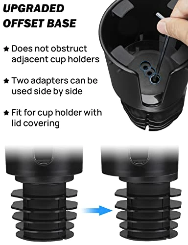Top 10 ❤️ Upgraded Car Cup Holder Expander With Offset Base, Compatible With YETI, Hydro Flask, Large Cup Holder Expander For Car Hold 18-40 Oz Bottles And Mugs, Other Bottles In 3.4"-3.8" Black ???? 6 Top 10 ❤️ Upgraded Car Cup Holder Expander With Offset Base, Compatible With YETI, Hydro Flask, Large Cup Holder Expander For Car Hold 18-40 Oz Bottles And Mugs, Other Bottles In 3.4"-3.8" Black ???? - Image 4