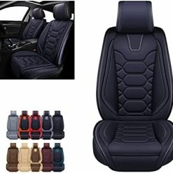 Best Sale ✨ Car Seat Covers Accessories Full Set Premium Nappa Leather Cushion Protector Universal Fit For Most Cars SUV Pick-up Truck, Automotive Vehicle Auto Interior Décor (OS-004 Red) Tan ???? -Car Seat Covers shop 4124IJPI 2L. AC
