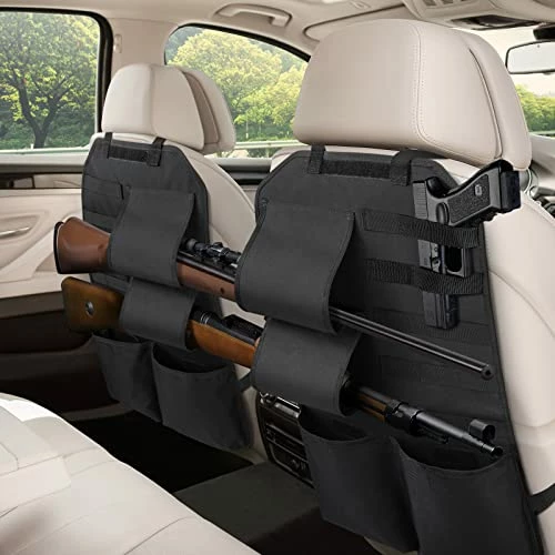 Discount ✨ EZshoot 2PCS Tactical Car Seat Back Gun Rack Holder Organizer With Molle Panel Front Seatback Cover Storage Bag, Gun Rack For Truck, Black/Camo ⭐ 3 Discount ✨ EZshoot 2PCS Tactical Car Seat Back Gun Rack Holder Organizer With Molle Panel Front Seatback Cover Storage Bag, Gun Rack For Truck, Black/Camo ⭐