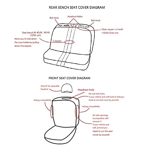 Promo ???? Car Seat Covers Front Seats Rear Bench Polyester Car Seat Protectors Easy Installations Rear Bench Split Classic Man Lady Truck (Full Set -- Low Back, Black Purple)… ???? 6 Promo ???? Car Seat Covers Front Seats Rear Bench Polyester Car Seat Protectors Easy Installations Rear Bench Split Classic Man Lady Truck (Full Set -- Low Back, Black Purple)… ???? - Image 4