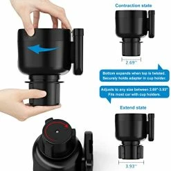 Hot Sale ???? 2-in-1 Car Cup Holder Expander Adapter With Adjustable Base, Car Cup Holder Expander Organizer With Phone Holder, Fits Hydro Flask, Yeti, Nalgene, Large 32/40 Oz Drinks Bottles,Black ???? -Car Seat Covers shop 413Nhx0UXNL