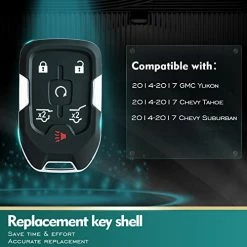 Cheapest ⭐ Key Fob For GMC Yukon Chevy Tahoe /Suburban HYQ1AA 2014 2015 2016 2017 Keyless Entry Key Shell Case Cover ???? -Car Seat Covers shop 413QuEPolQL