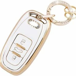 Hot Sale ???? For Chevy Key Fob Cover With Keychain Soft TPU Keys Protector Compatible With Chevrolet Equinox Malibu Camaro Traverse White Gold ???? -Car Seat Covers shop 413ZmEy58DL. AC