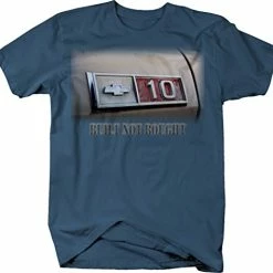Coupon ???? Hotrod C10 Built Not Bought Vintage 1970's Truck Tshirt Denim Blue ????