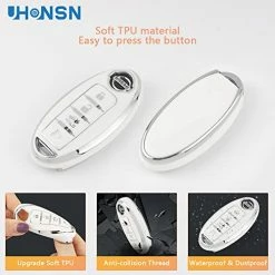 Discount ???? UHONSN For Nissan Key Fob Cover 4 Button Auto Start Soft TPU Smart Keyless Case Keys Protector Chain Cute Car Accessories Girly White ⌛ 19 Discount ???? UHONSN For Nissan Key Fob Cover 4 Button Auto Start Soft TPU Smart Keyless Case Keys Protector Chain Cute Car Accessories Girly White ⌛ -Car Seat Covers shop 414Zq4JS7AL