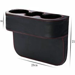 Budget ???? Coin Side Pocket Console Side Pocket Leather Cover Car Cup Holder Auto Front Seat Organizer Cell Mobile Phone Holder (Black) ???? -Car Seat Covers shop 414lgvIrNFL