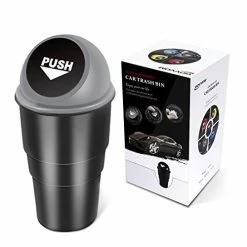 Best deal ✔️ Car Garbage Can With Lid, Leakproof Vehicle Automotive Cup Holder Car Trash Can , Small Trash Bin For Automotive Office Home Kitchen(Black, 1) ???? -Car Seat Covers shop 415 daAWqBL