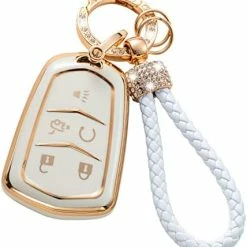 Cheapest ???? Gematay For Toyota Key Fob Cover With Lanyard, Car Key Case Protection For 2018-2022 Camry RAV4 Highlander Avalon C-HR Prius Corolla GT86 Smart Key Holder For Chevy B 4 Button ???? -Car Seat Covers shop 415DKl0WAnL. AC