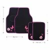 Deals ???? Universal Fit Embroidery Butterfly And Flower Car Floor Mats, Pink Car Floor Mats Fit 95% Automotive,SUVS,Sedan,Vans,for ???? Women,Girly,Set Of 4 (Black With Pink) Purple Butterfly Flower ✨
