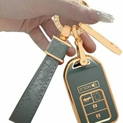 Cheap ???? Key Fob Cover ，Two Different Materials Keychain Accessories，5 Colors TPU Key Cover .for Honda Accord Civic Etc Smart Key 。 (White-A) ❤️ -Car Seat Covers shop 415iYvmybYL. AC