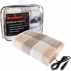 Deals ✨ Electric Car Blanket- Heated 12 Volt Fleece Travel Throw For Car And RV-Great For Cold Weather, Tailgating, And Emergency Kits By Stalwart-BLACK/WHITE 59” (L) X 43” (W) ???? -Car Seat Covers shop 415lwHeyQQL. AC
