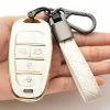 Best Pirce ???? Compatible With Hyundai Key Fob Cover,TPU 360 Degree Car Key Case Protector With Keychain Compatible With 2022 2021 2020 Hyundai Sonata Santa Fe Tucson Keyless Entry 5 Buttons Smart Key(White) ⌛ -Car Seat Covers shop 415rKsYBtzL