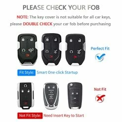 Budget ???? OFFCURVE Compatible With GMC Key Fob Cover Key Fob Case For Chevy Suburban Tahoe Terrain Acadia Yukon Silverado GMC Sierra 1500 2500HD 3500HD Car Accessories Smart Key Protector, Purple Black-gold ???? -Car Seat Covers shop 4161GPVpZnL