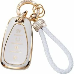 Cheapest ???? Gematay For Toyota Key Fob Cover With Lanyard, Car Key Case Protection For 2018-2022 Camry RAV4 Highlander Avalon C-HR Prius Corolla GT86 Smart Key Holder For Chevy B 4 Button ???? -Car Seat Covers shop 417mKrZSfOL. AC