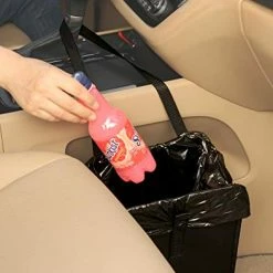 Budget ???? Car Trash Can, Car Trash Bag Foldable Hanging, Car Trash Bin, Cute Car Gadgets, Car Garbage(Medium, Black) ???? -Car Seat Covers shop 41807r TZrL