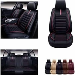 Cheapest ???? Car Seat Covers Accessories Full Set Premium Nappa Leather Cushion Protector Universal Fit For Most Cars SUV Pick-up Truck, Automotive Vehicle Auto Interior Décor (OS-001 Black) ???? -Car Seat Covers shop 4186kjVBCL. AC