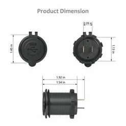 Flash Sale ???? Aluminum 4.2A Dual USB Charger Socket Power Outlet 2.1A & 2.1A For Marine, Boat, Car, Golf Cart, RV,UTV, ATV, Etc (Non Illuminated) ???? -Car Seat Covers shop 418BGMAs5VL