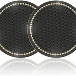 Promo ???? Car Cup Holder Coaster, 2 Pack Universal Auto Anti Slip Cup Holder Insert Coaster, Bling Crystal Rhinestone Car Interior Accessories-Black ???? -Car Seat Covers shop 418Bj1HUdzL. AC