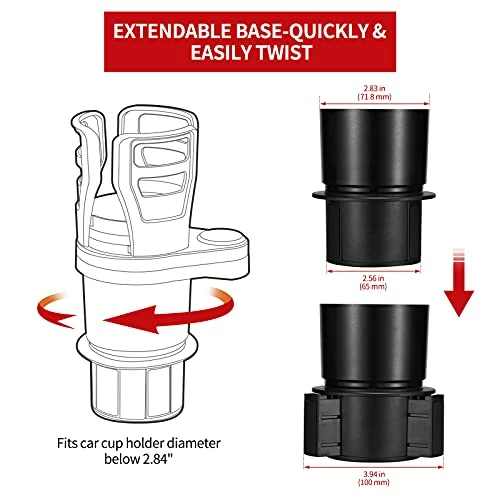 Cheapest ???? 2 In 1 Multifunctional Car Cup Holder Expander Adapter With Adjustable Base,All Purpose Car Cup Holder And Organizer For Snack Bottles Cups Drinks… Black-1 ❤️ 3 Cheapest ???? 2 In 1 Multifunctional Car Cup Holder Expander Adapter With Adjustable Base,All Purpose Car Cup Holder And Organizer For Snack Bottles Cups Drinks… Black-1 ❤️