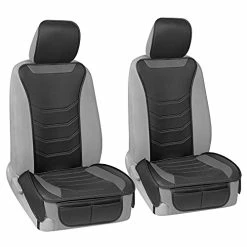 Top 10 ???? LuxeFit Gray Faux Leather Car Seat Covers For Front Seats (2 Pack), Premium Two-Tone Seat Covers For Cars Trucks SUV, Fits 95% Of Vehicles, Easy To Install With Built-in Storage Pockets ????