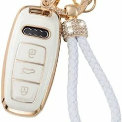 Cheapest ???? Gematay For Toyota Key Fob Cover With Lanyard, Car Key Case Protection For 2018-2022 Camry RAV4 Highlander Avalon C-HR Prius Corolla GT86 Smart Key Holder For Chevy B 4 Button ???? -Car Seat Covers shop 418s8ChqAuL. AC