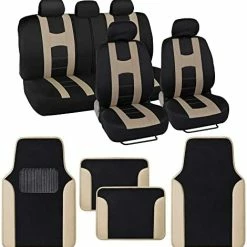 Cheapest ???? Forza Series Red Seat Covers Full Set Combo With Car Floor Mats – Front And Rear Bench Seat Cover & Floor Mat Protector Set, Interior Covers For Auto Truck Van SUV ✨ -Car Seat Covers shop 41937RALinL. AC