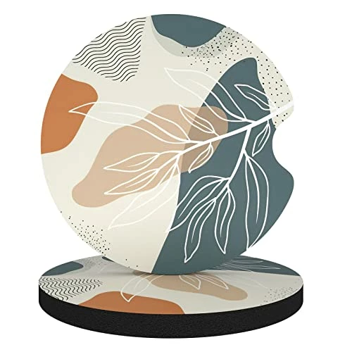 Top 10 ✔️ Car Cup Holder Coasters, 2 Pack Universal Auto Anti Slip Insert Coaster, Rubber Car Coasters With A Finger Notch, Cute Car Assecories For ???? Women Men, Cup Mat For Most Car Interior (Desert Leaf) ❤️ 3 Top 10 ✔️ Car Cup Holder Coasters, 2 Pack Universal Auto Anti Slip Insert Coaster, Rubber Car Coasters With A Finger Notch, Cute Car Assecories For ???? Women Men, Cup Mat For Most Car Interior (Desert Leaf) ❤️