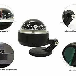 Top 10 ???? Compass For Car Dashboard, Portable Compass Compact Ball, Dashboard Stand Compass With Suction Cup & Adjustment Tools, For Cars, Travelling, Hiking, Camping Outdoor ⭐ -Car Seat Covers shop 419et0CLEbL